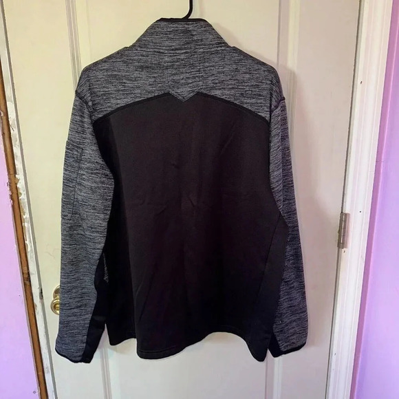 NRA Men's Large 1/4 Zip Fleece Pullover Black Gray Jacket Shirt Long Sleeve - Picture 3 of 5